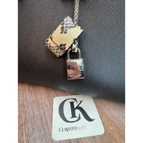 Saint Laurent Black & Snakeskin Sac de Jour Tote Bag - Excellent Condition - Picture 3 of 8